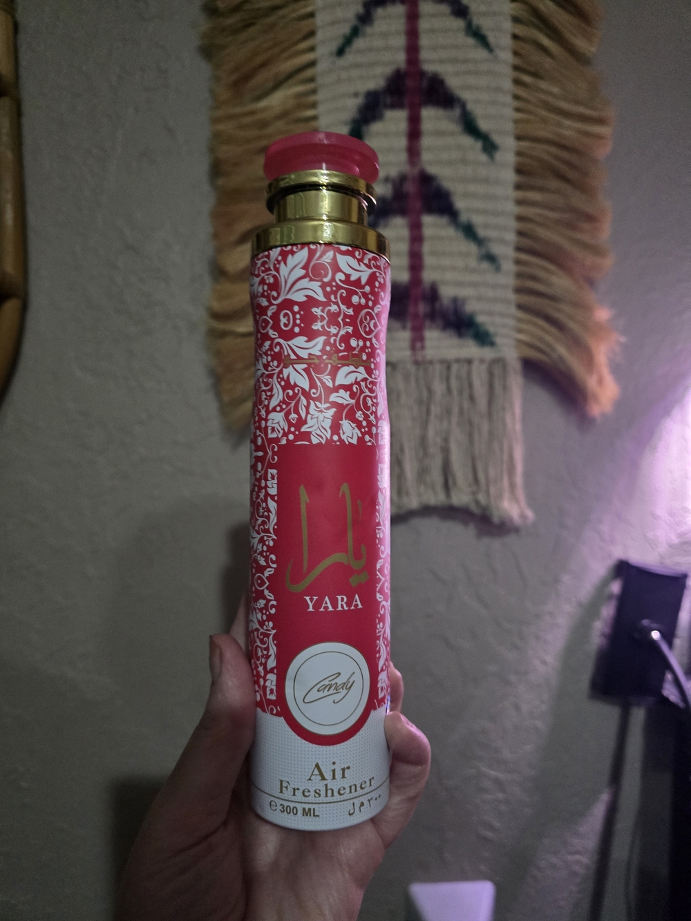 Pink Yara Candy Air Freshener Spray